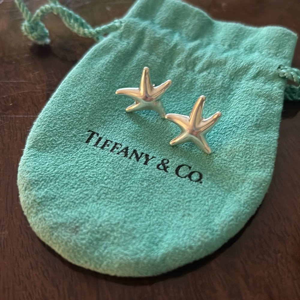 Tiffany sterling silver starfish earrings